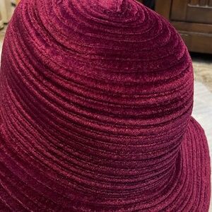 Fall burgundy, red velvet bucket, hat, one size fits all